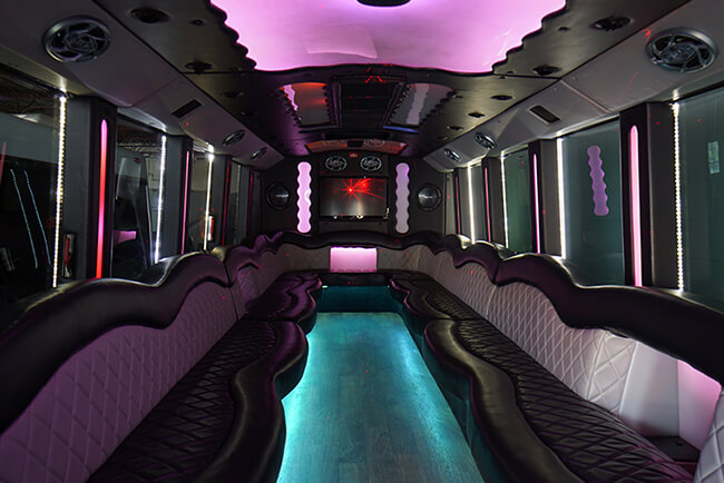35 passenger party bus from our party bus fleet
