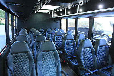 Inside a charter bus